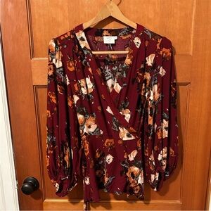 HD in Paris by Anthropolgie floral‎ wrap top